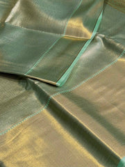 Turquoise Green Semi Kanchi Silk Saree