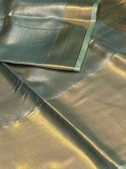 Turquoise Blue Semi Kanchi Silk Saree