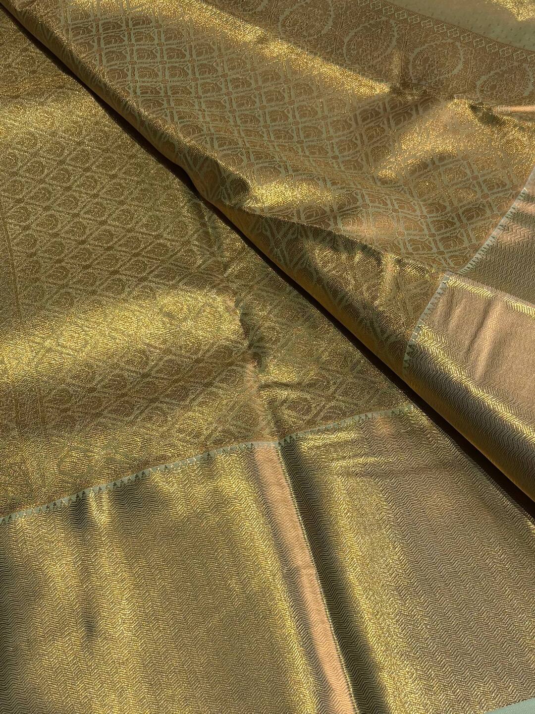 Mint Green Semi Kanchi Silk Saree
