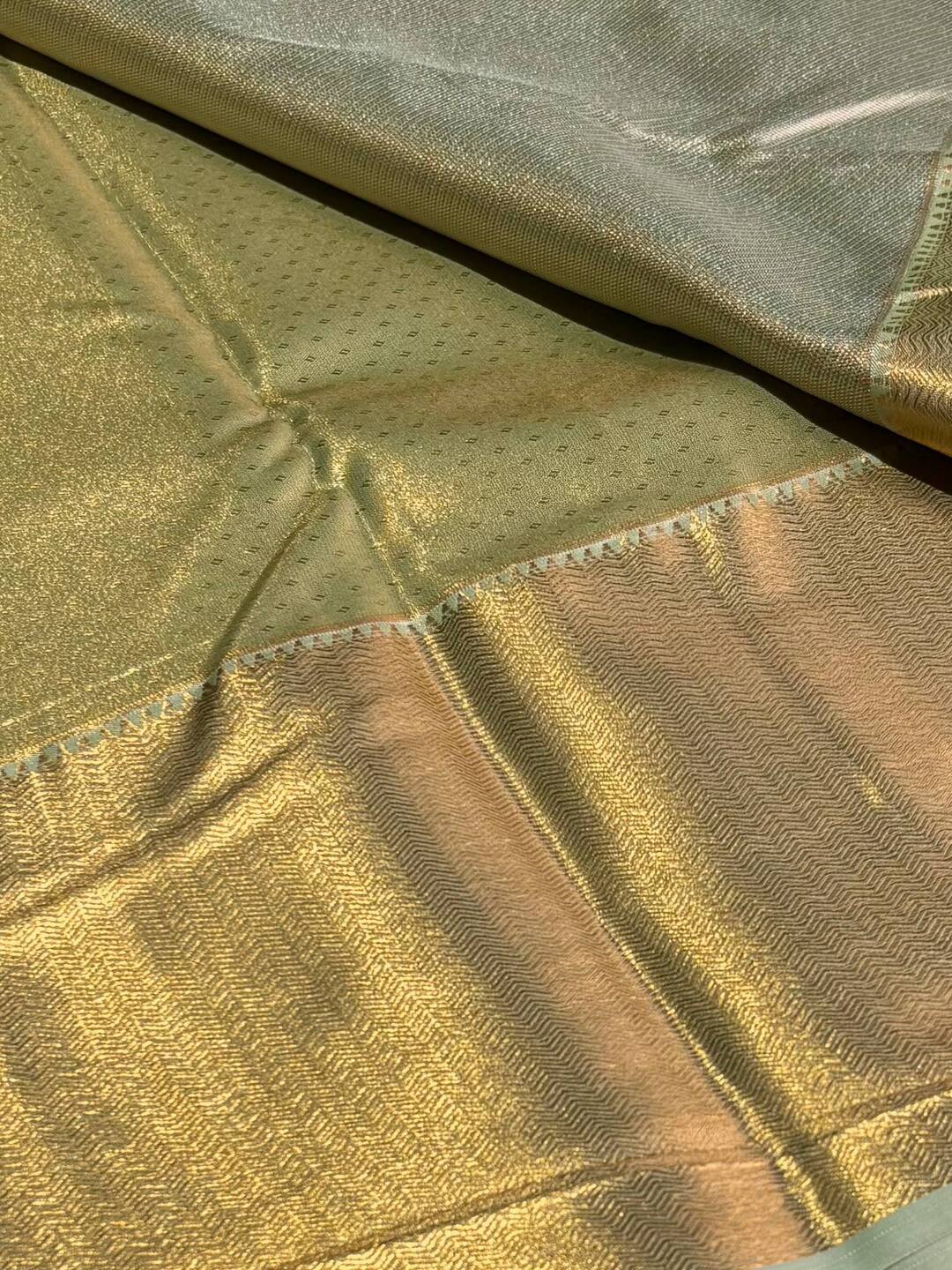 Mint Green Semi Kanchi Silk Saree