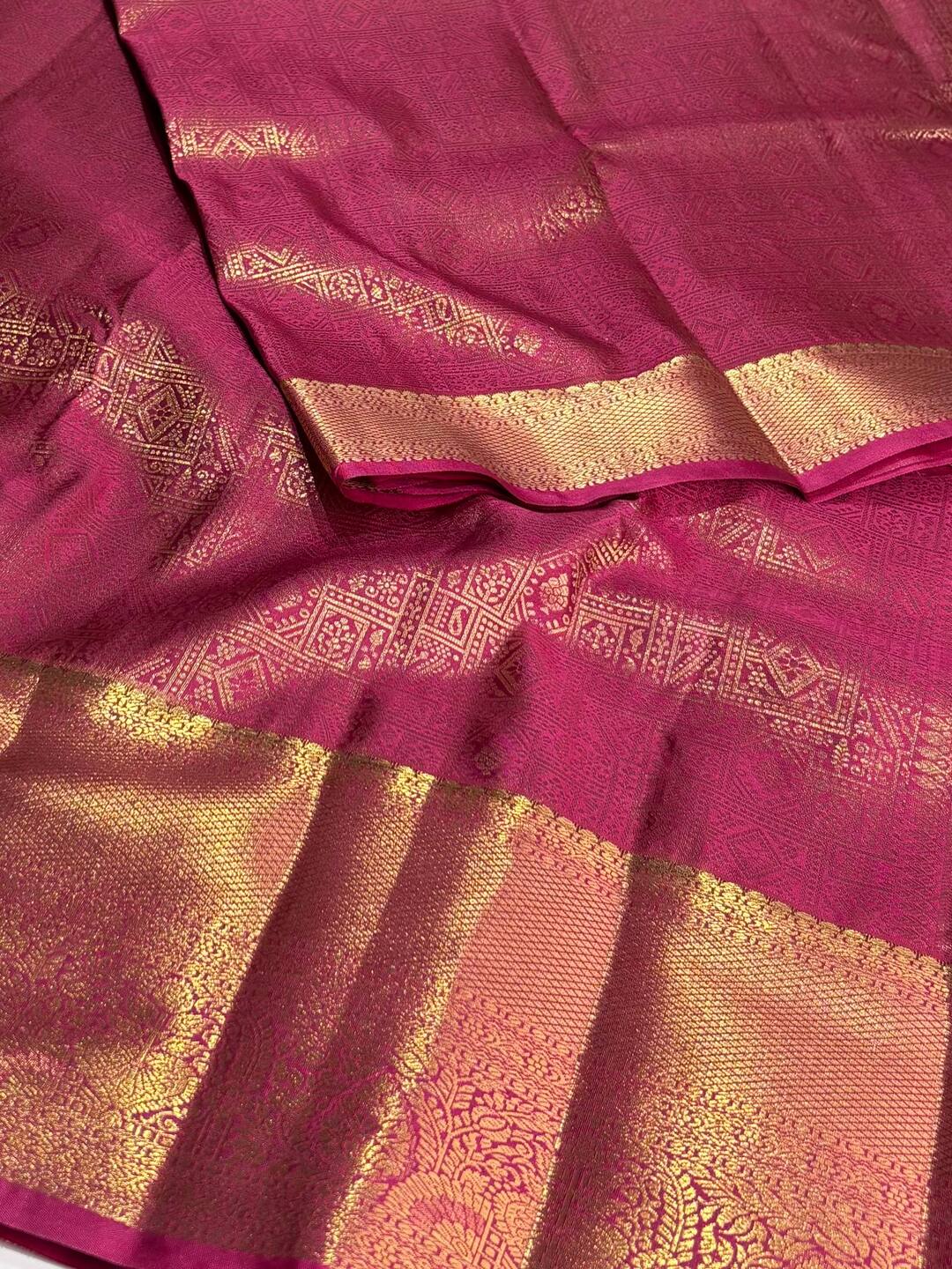 Magenta Pink Semi Kanchi Silk Saree