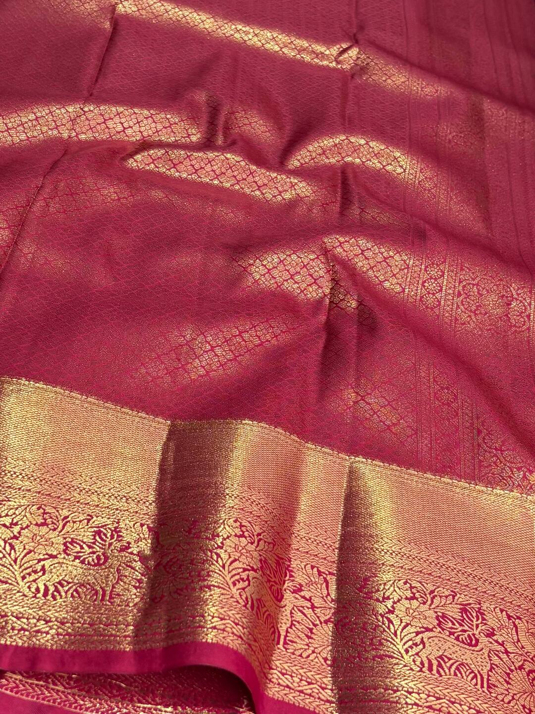 Magenta Pink Semi Kanchi Silk Saree