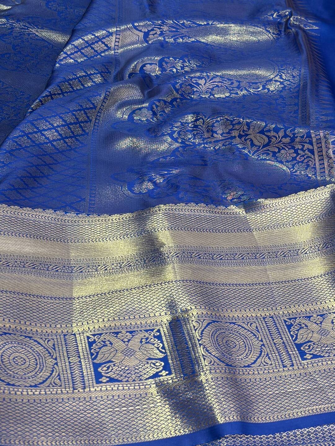 Royal Blue Semi Kanchi Silk Saree