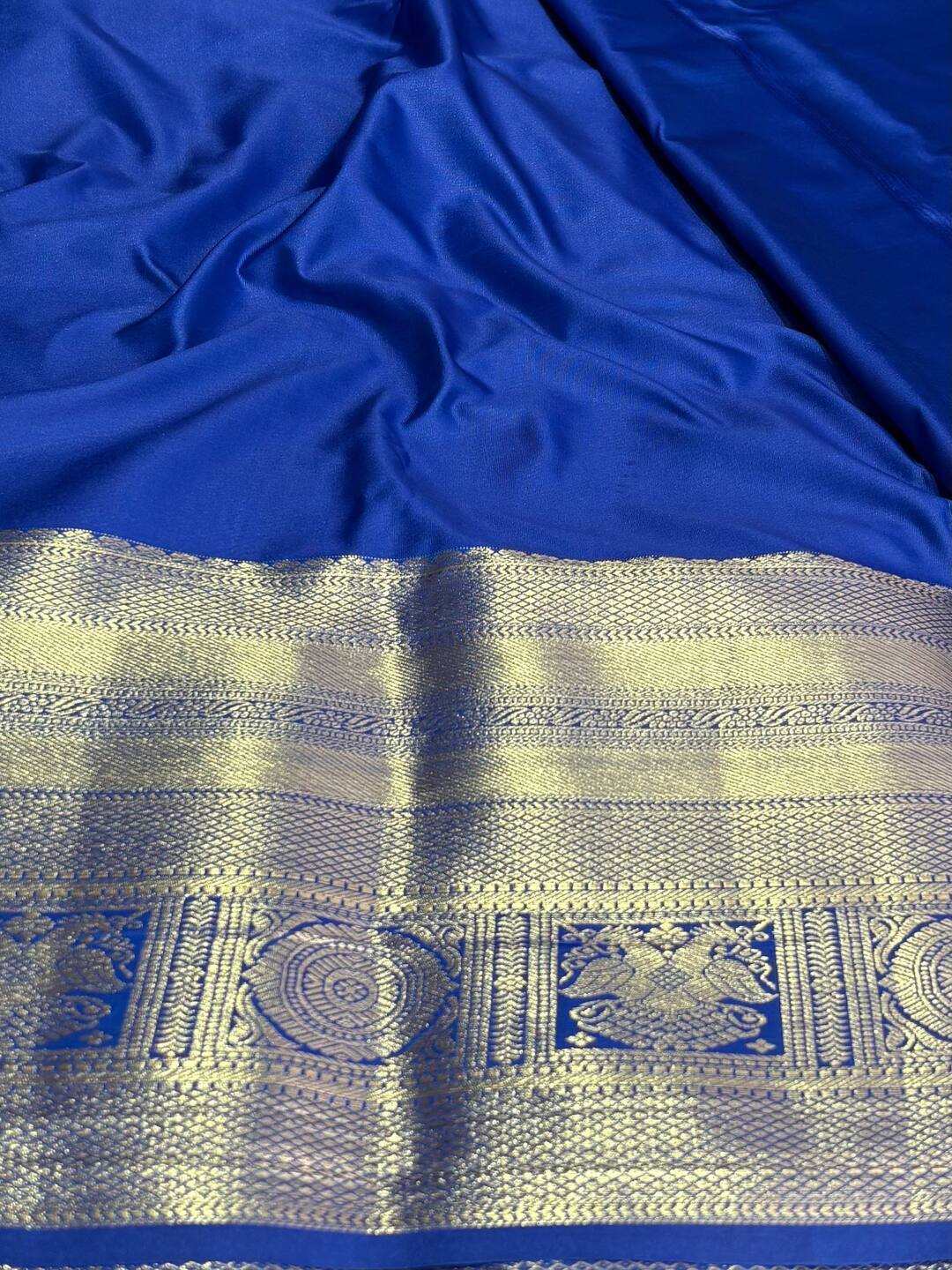 Royal Blue Semi Kanchi Silk Saree