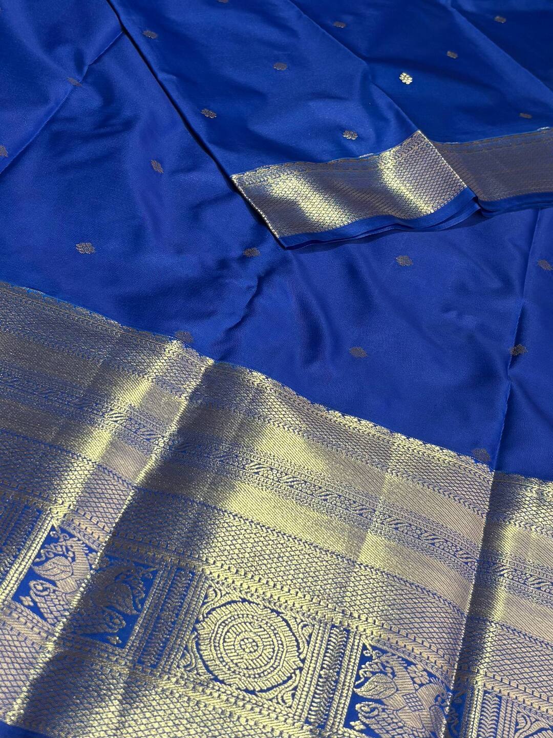 Royal Blue Semi Kanchi Silk Saree