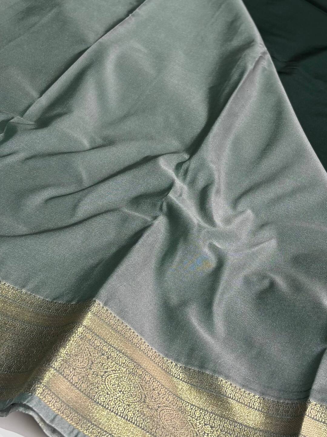 Emerald Green Semi Kanchi Silk Saree