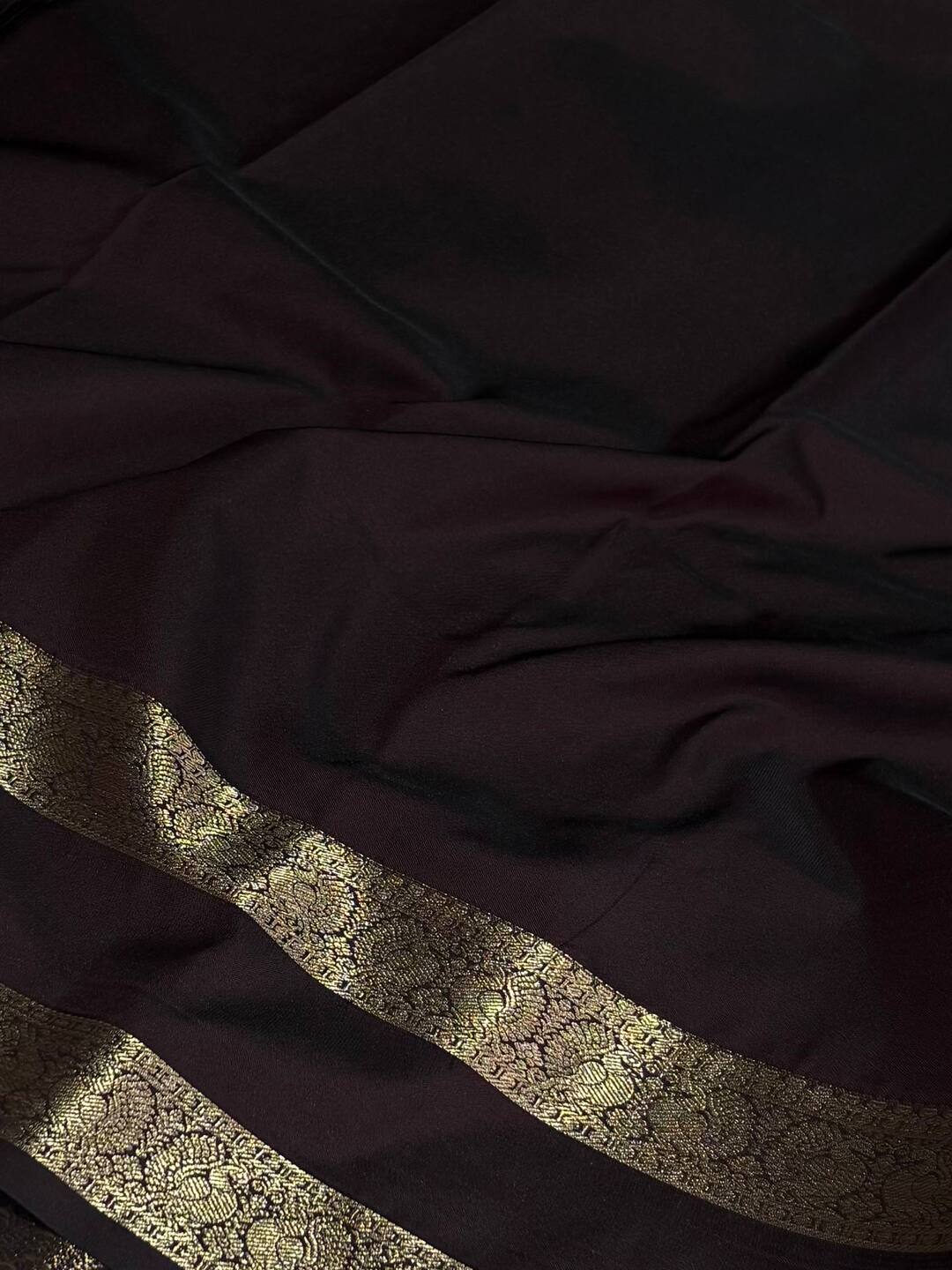 Golden Brown Semi Kanchi Silk Saree