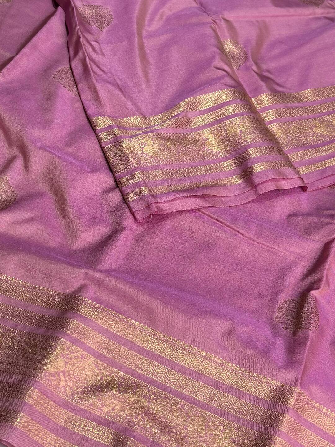 Dusty Pink Semi Kanchi Silk Saree