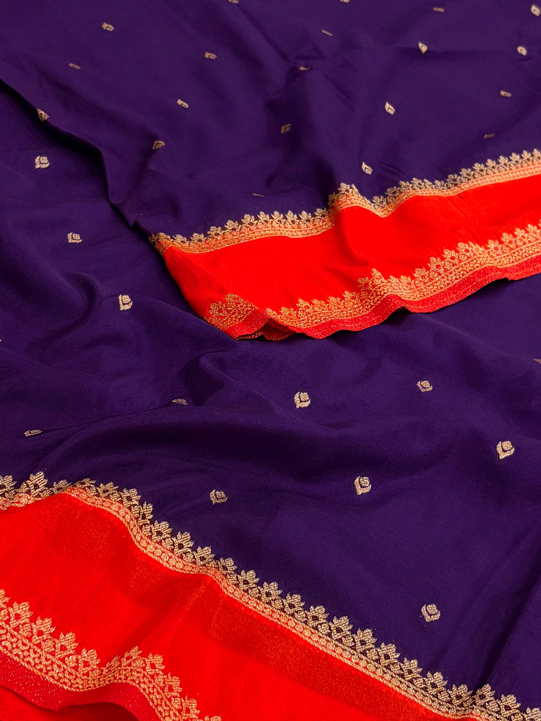Purple Semi Mysore Chiffon Silk Saree