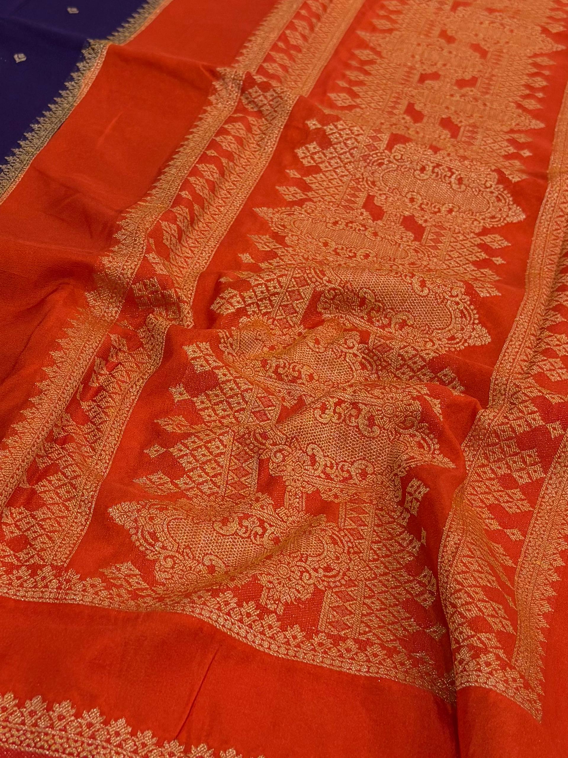 Purple Semi Mysore Chiffon Silk Saree