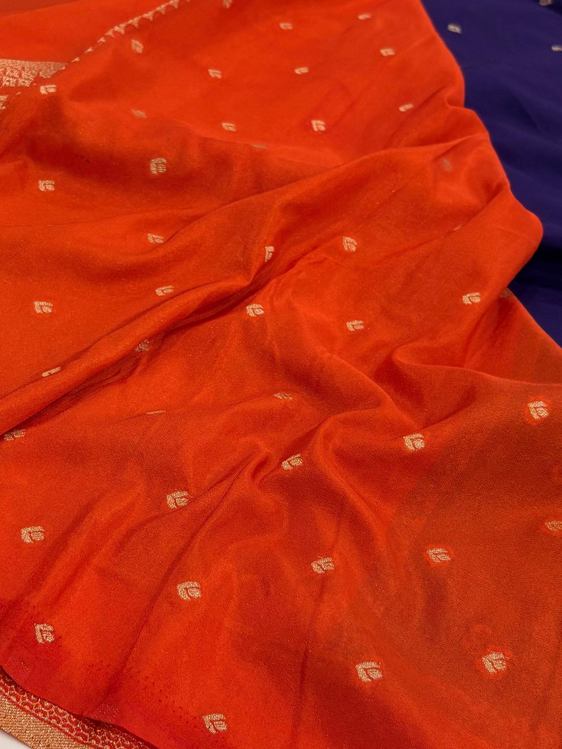 Purple Semi Mysore Chiffon Silk Saree