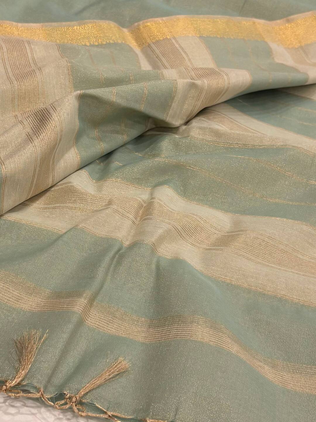 Pastel Blue Soft Cotton Saree
