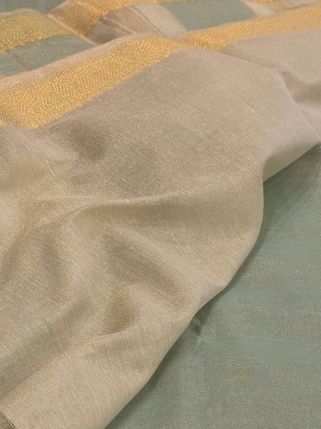 Pastel Blue Soft Cotton Saree
