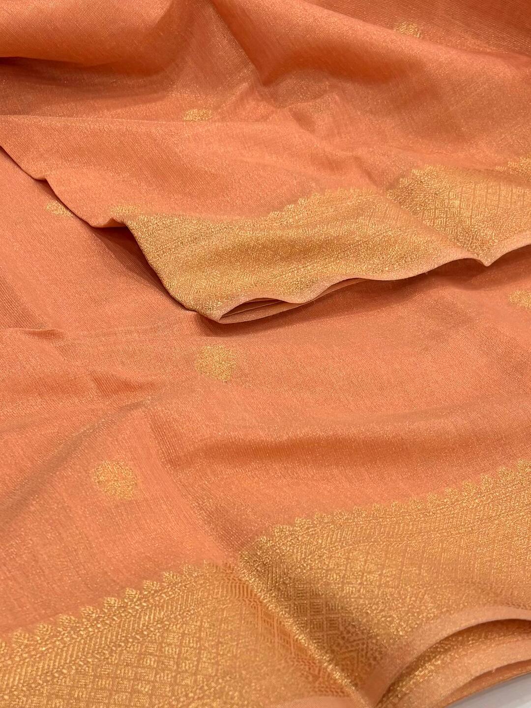 Peach Soft Cotton Saree