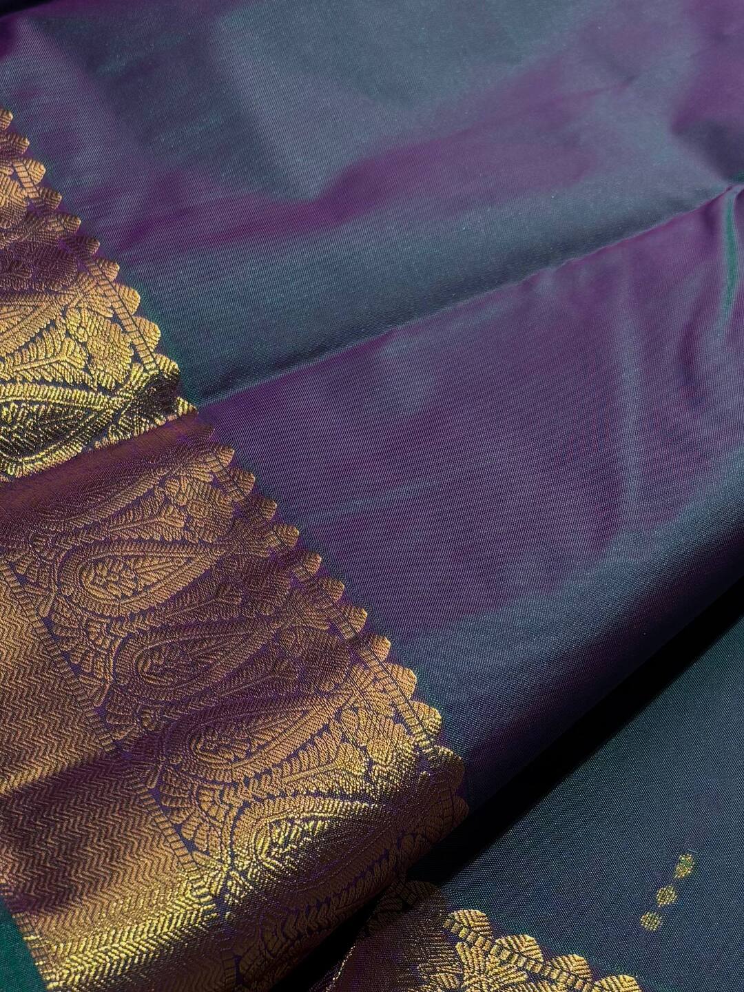 Dual Tone Purple Semi Kanchi Silk Saree