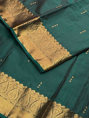 Teal Green Semi Kanchi Silk Saree