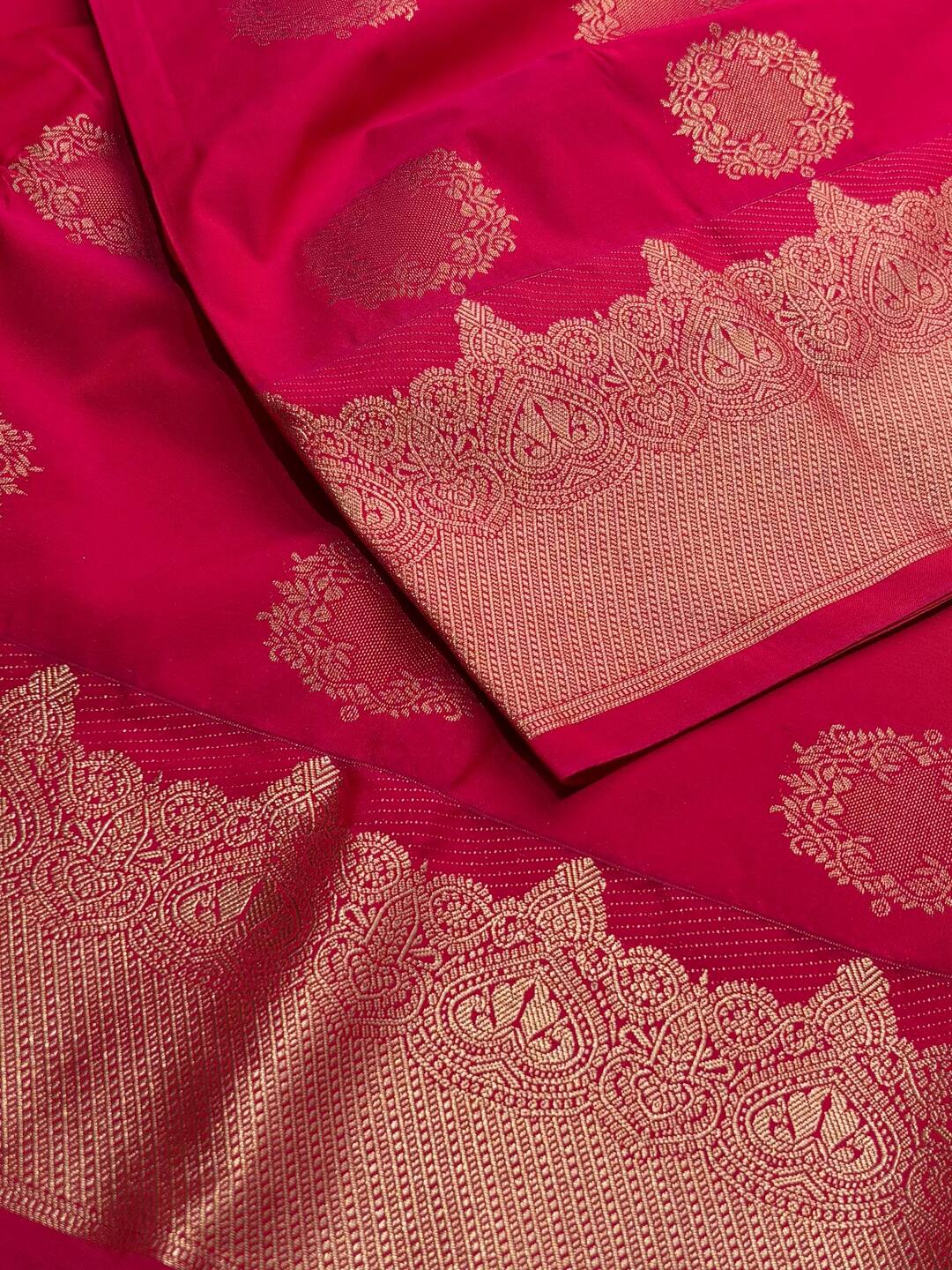 Hot Pink Semi Kanchi Silk Saree
