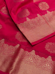Hot Pink Semi Kanchi Silk Saree