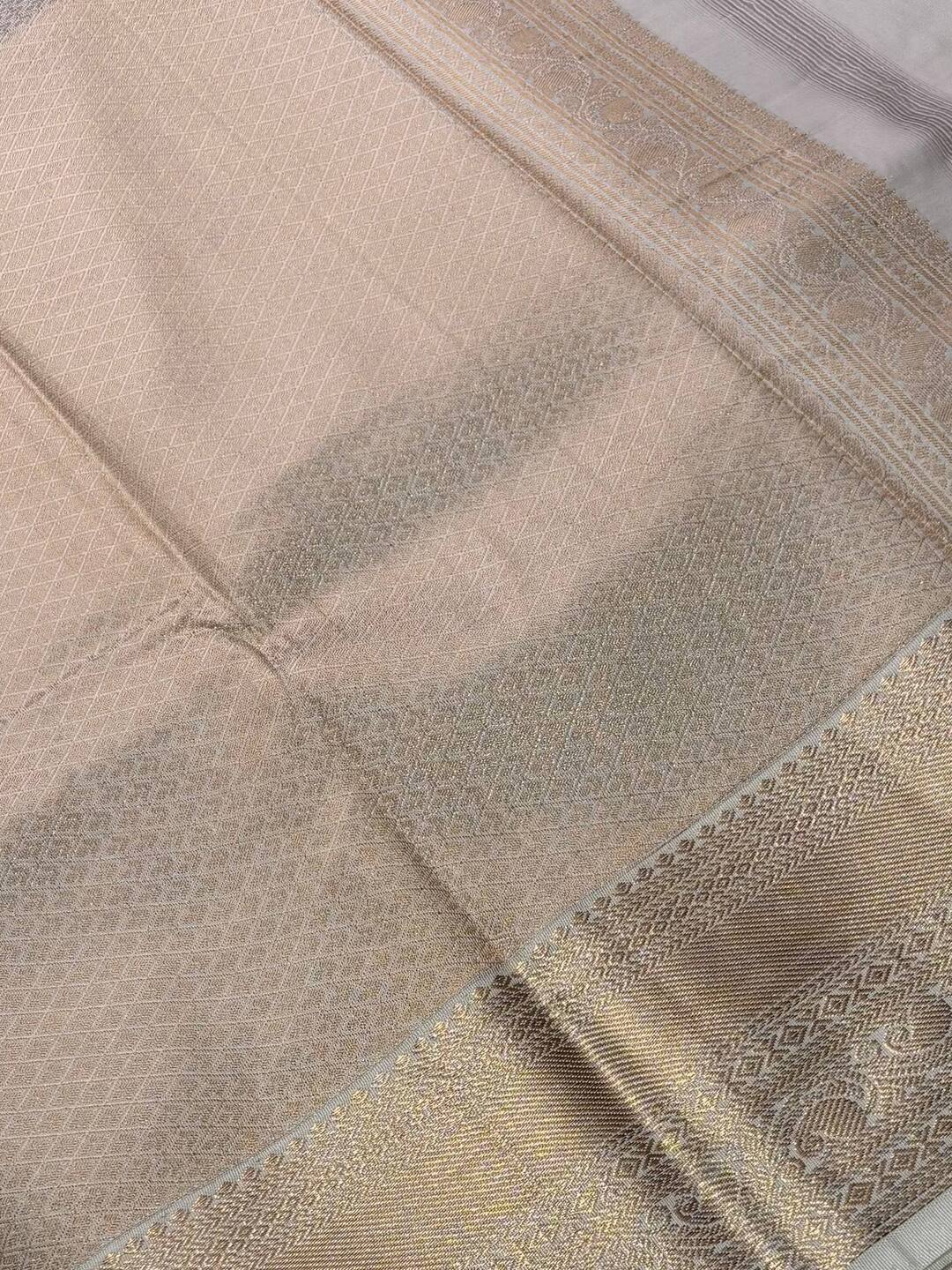 Lavender Purple Semi Kanchi Silk Saree