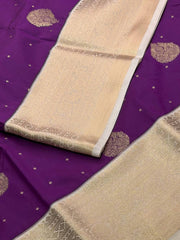 Royal Purple Semi Kanchi Silk Saree