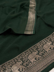 Emerald Green Chiffon Saree