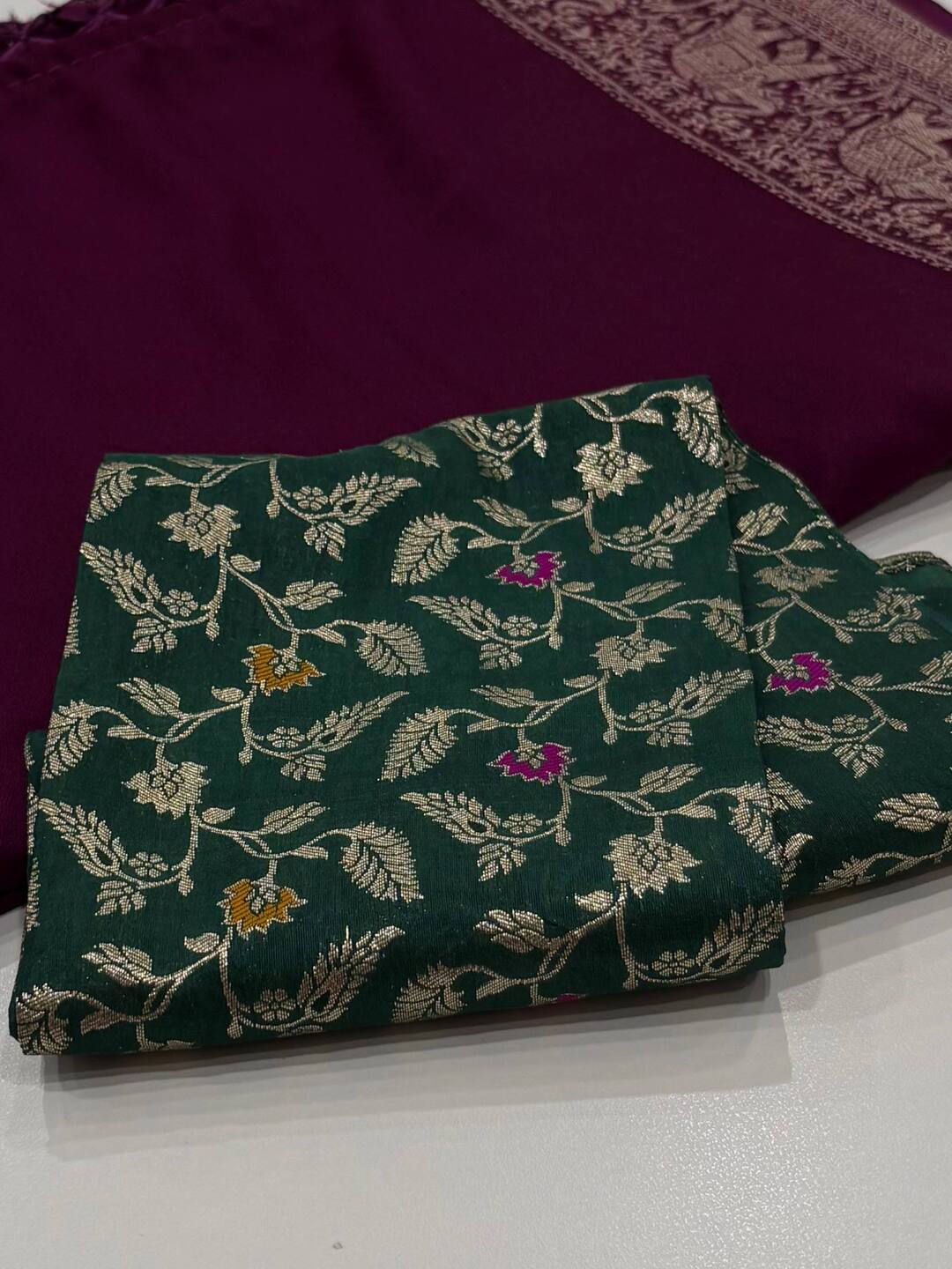 Wine Purple Chiffon Saree