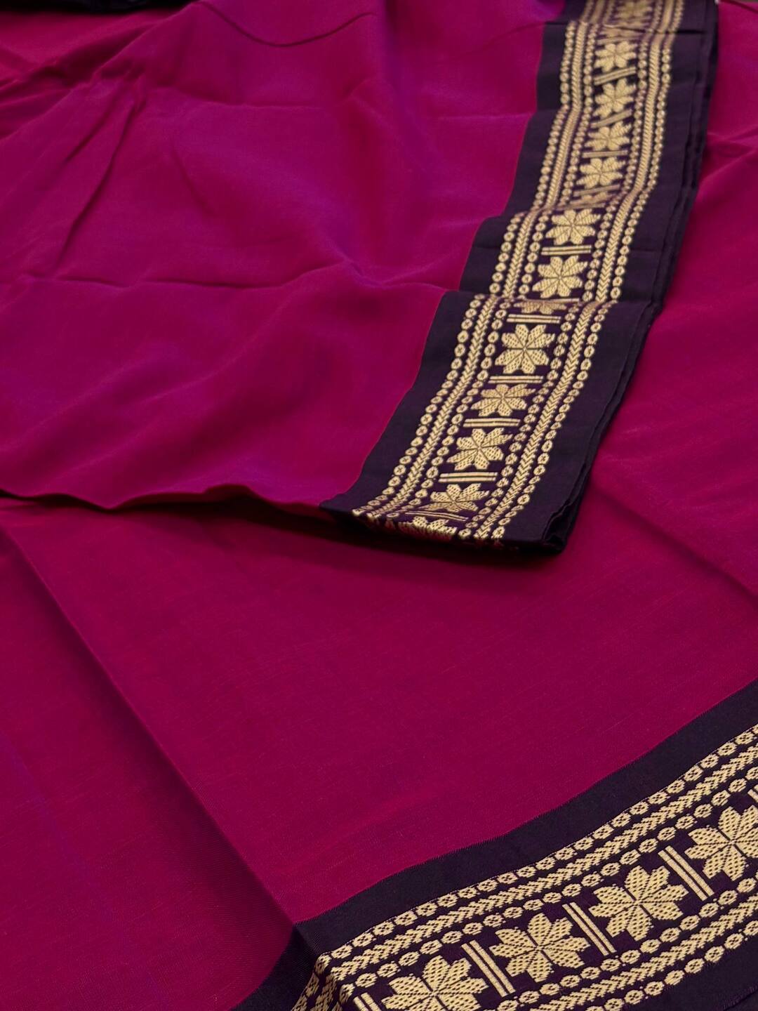 Magenta Pink Narayanpet Cotton Saree