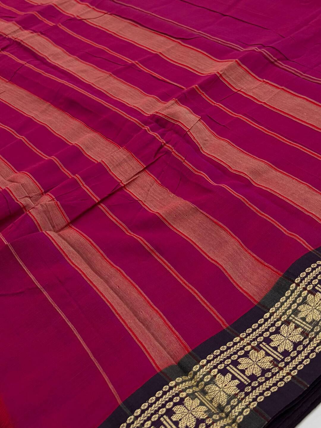 Magenta Pink Narayanpet Cotton Saree