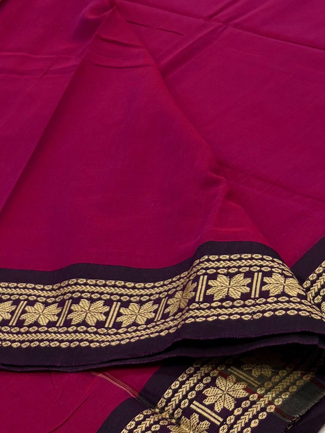 Magenta Pink Narayanpet Cotton Saree