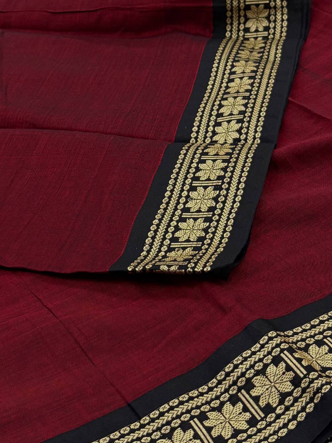 Maroon Narayanpet Cotton Saree