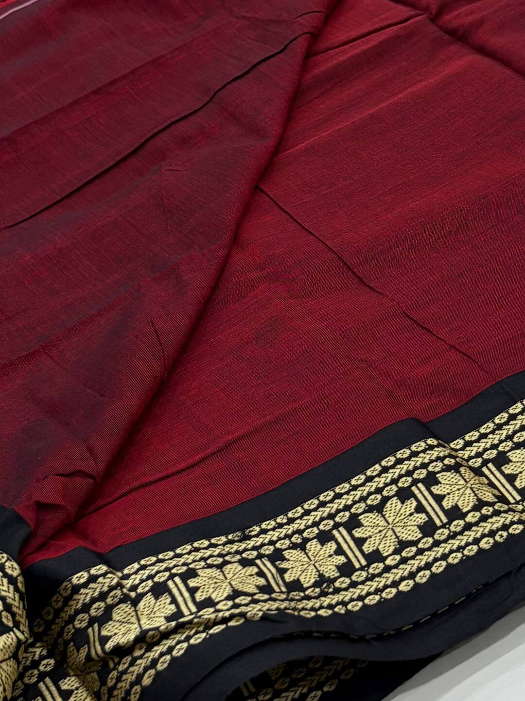Maroon Narayanpet Cotton Saree