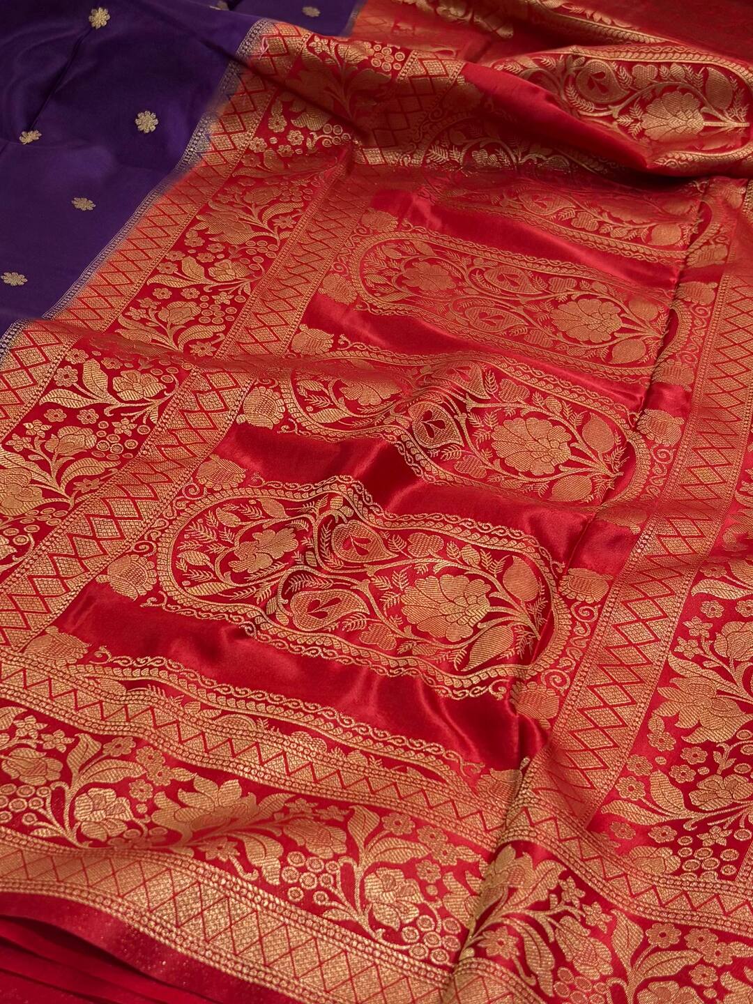 Royal Purple Banaras Satin Silk Saree