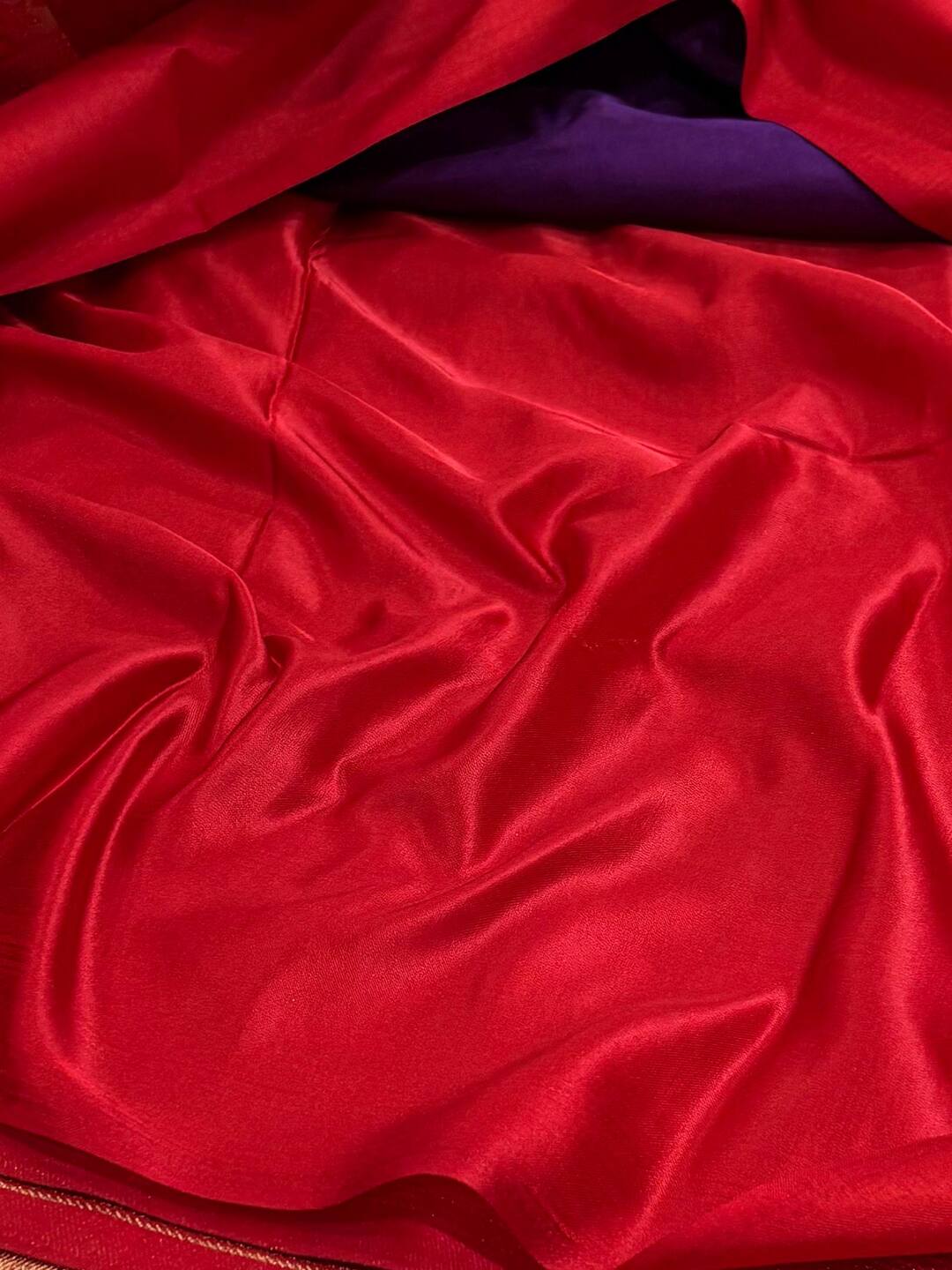 Royal Purple Banaras Satin Silk Saree