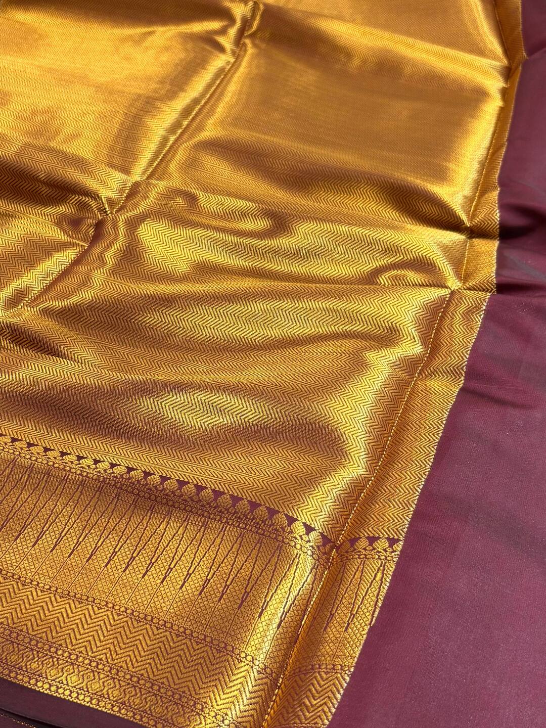 Burgundy Cotton Silk Saree