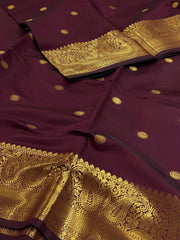 Burgundy Cotton Silk Saree
