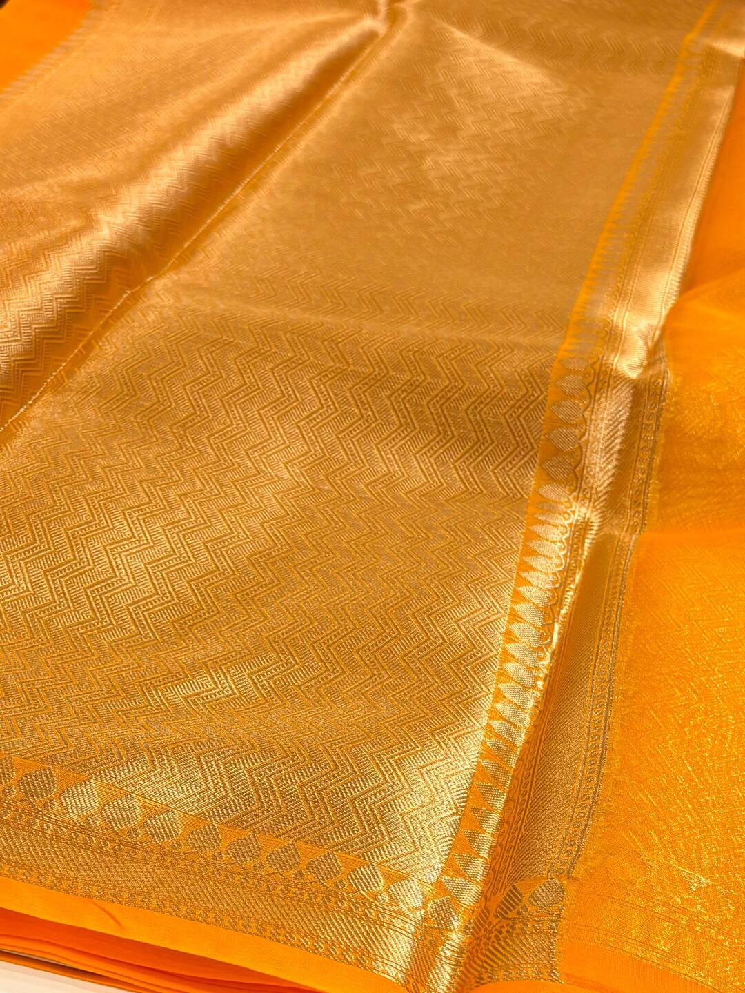 Yellow Tissue Cotton Saree