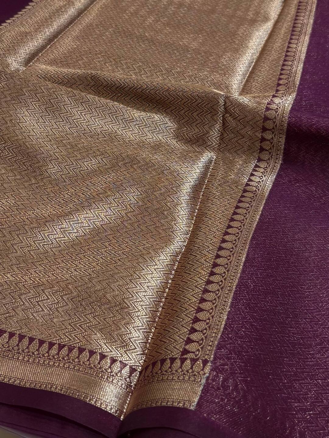 Royal Purple Tissue Cotton Saree