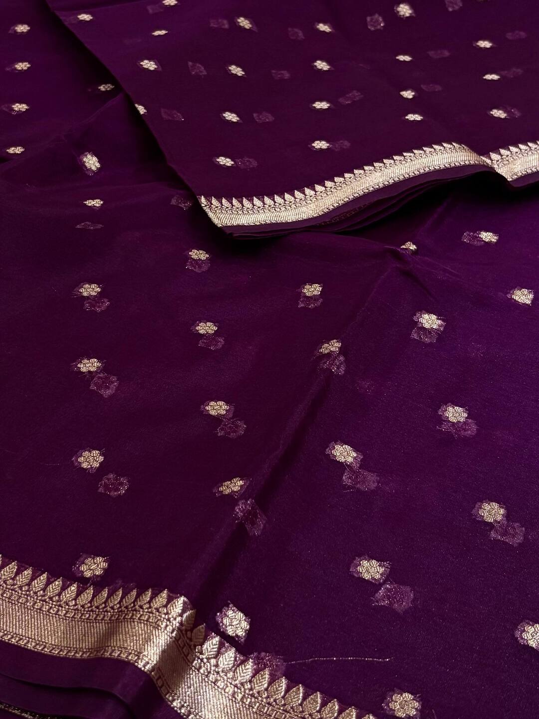 Royal Purple Tissue Cotton Saree