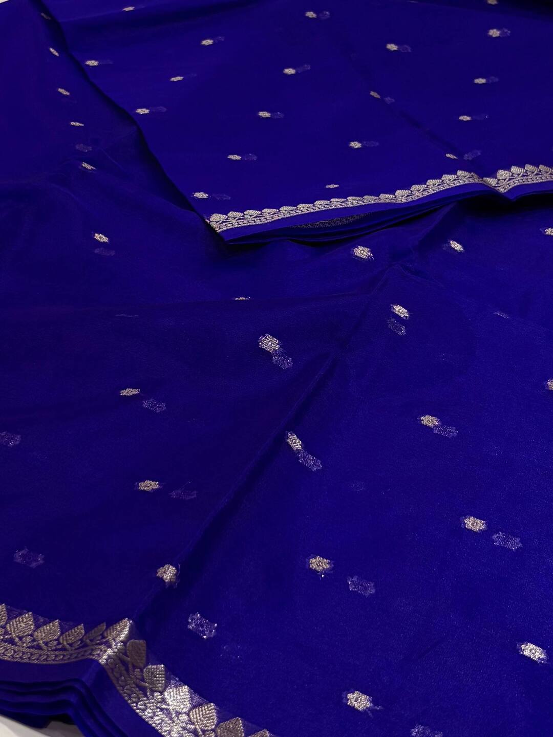 Royal Blue Tissue Cotton Saree