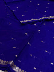 Royal Blue Tissue Cotton Saree