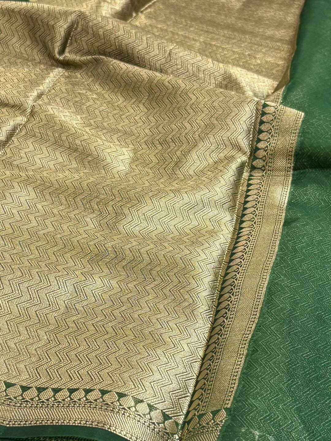 Emerald Green Tissue Cotton Saree