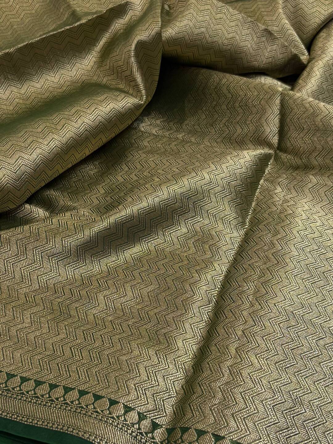 Emerald Green Tissue Cotton Saree