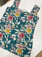 Teal Green Handblock Cotton Crop Top