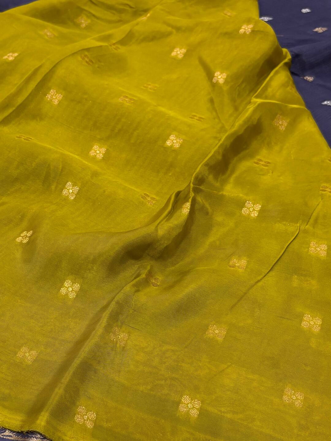 Navy Blue Chiffon Silk Saree