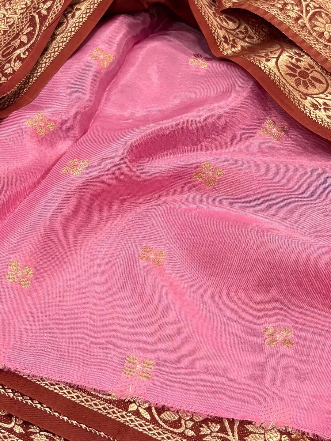 Brown Chiffon Silk Saree