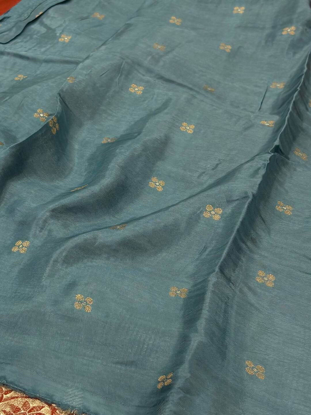 Dark Orange Chiffon Silk Saree