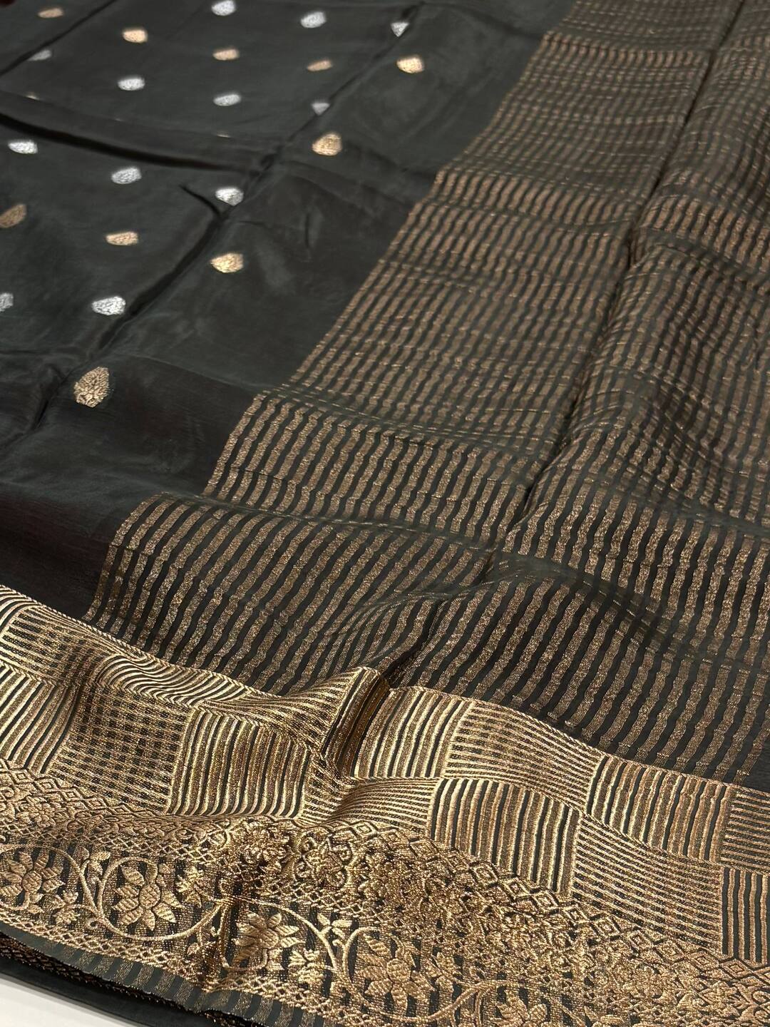 Black Chiffon Silk Saree