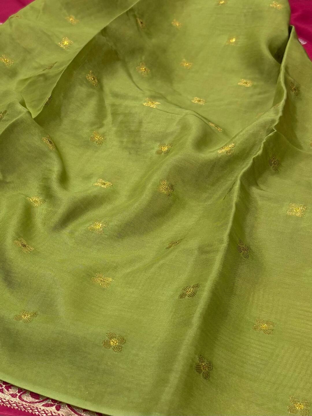 Hot Pink Chiffon Silk Saree