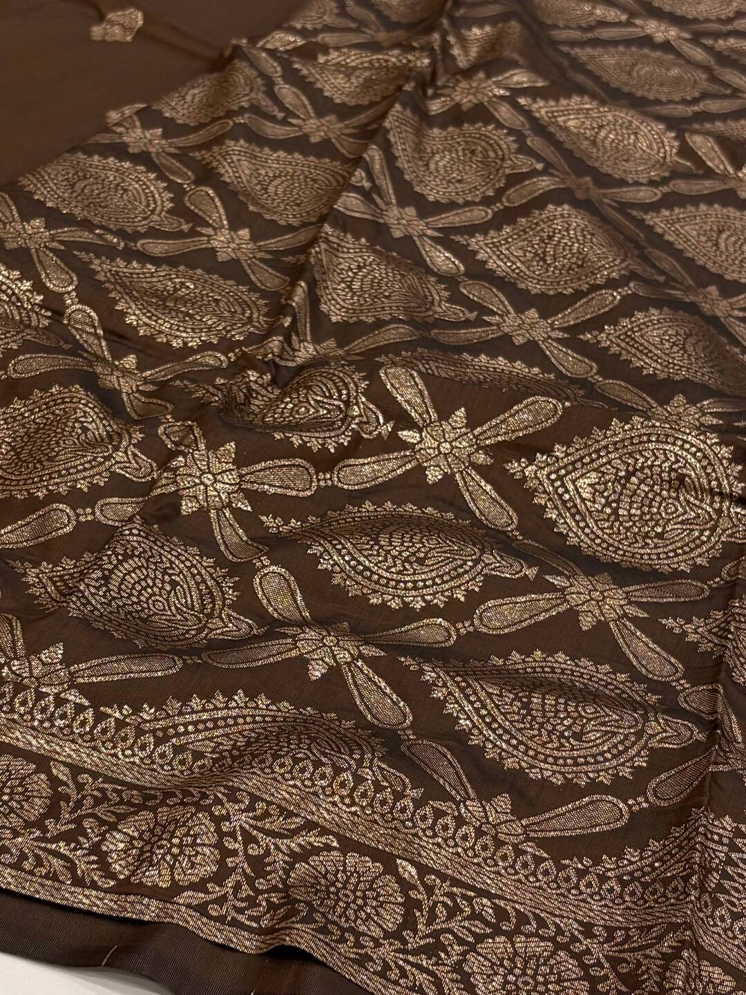 Brown Cotton Silk Saree