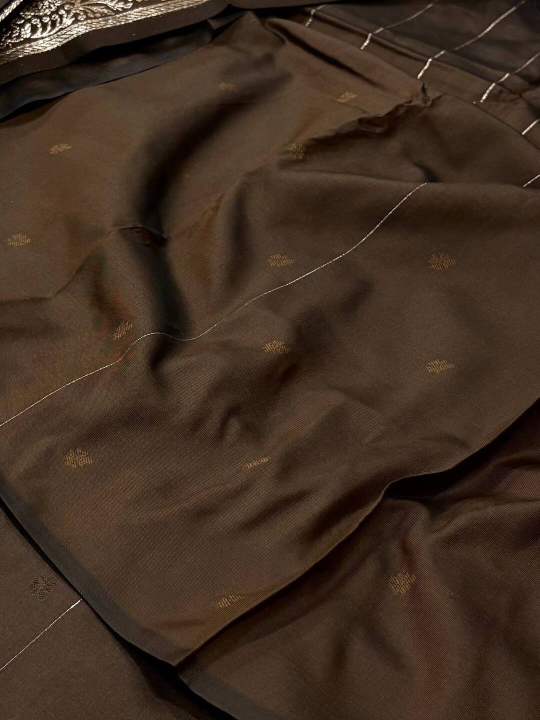 Brown Cotton Silk Saree